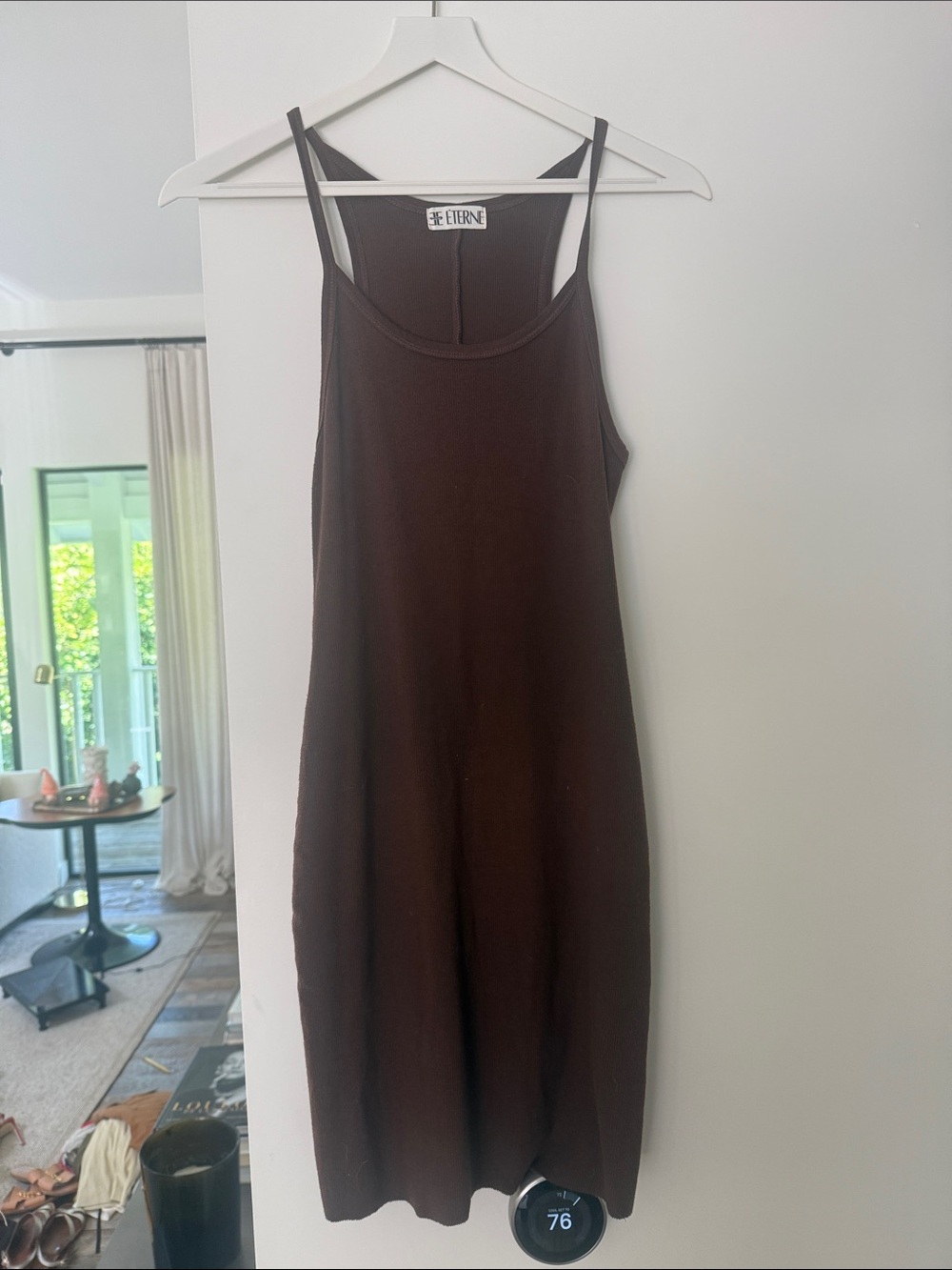 Eterne Dark Brown Slip Midi Dress